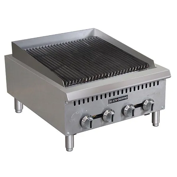 Black Diamond - BDCTC-24. Heavy Duty Gas Charbroiler. 4 Burner. 80K Ng