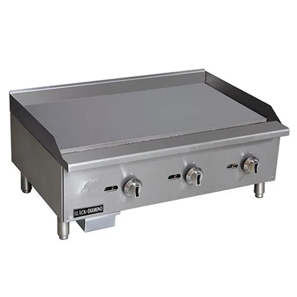 Black Diamond - ECTG-36/NG. Standard  Gas Griddle. 3 Burner. 90K
