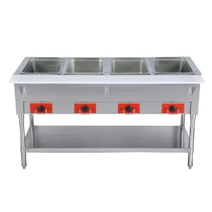 Chef AAA - FW-CN-0004-D. Commercial 58 Electric Steam Table with Cutting Board and Under-Shelf