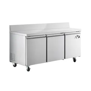 Chef AAA - SS-UCSG-72R-HC. Commercial 72 Undercounter Refrigerator with Splash Guard 15.5 cu.ft.