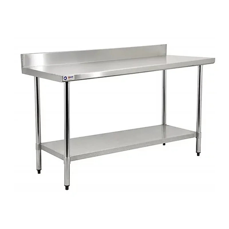Chef AAA - SSWT3060. Commercial Work Table Stainless Steel Size 60x30x34 w/ 4 Backsplash NSF