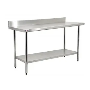 Chef AAA - SSWT3060. Commercial Work Table Stainless Steel Size 60x30x34 w/ 4 Backsplash NSF