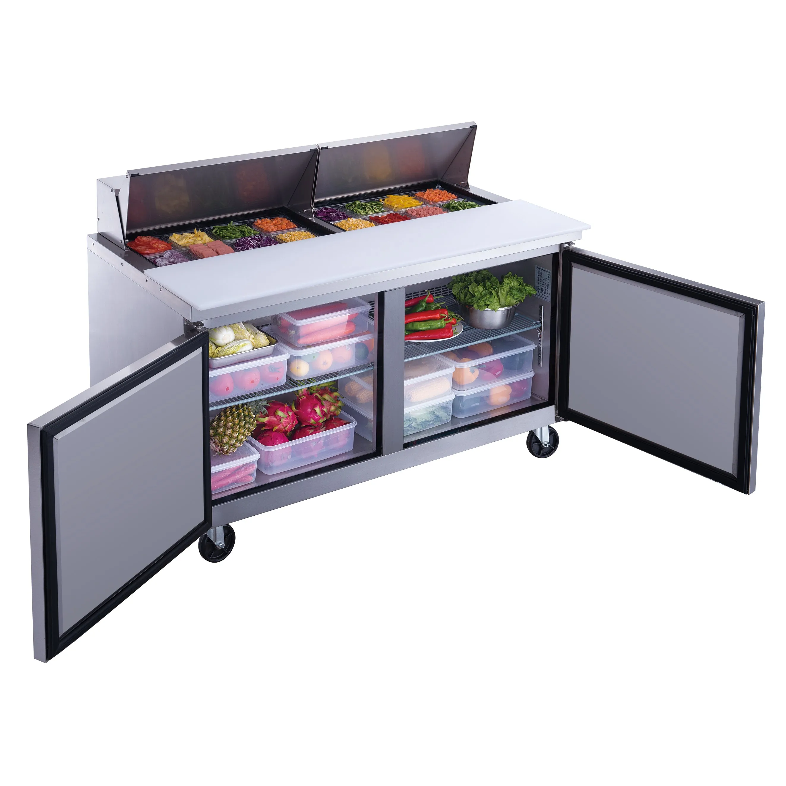 Chef AAA - TSP60 Commercial 60 16 Pan Salad Sandwich Food Prep Table Refrigerator