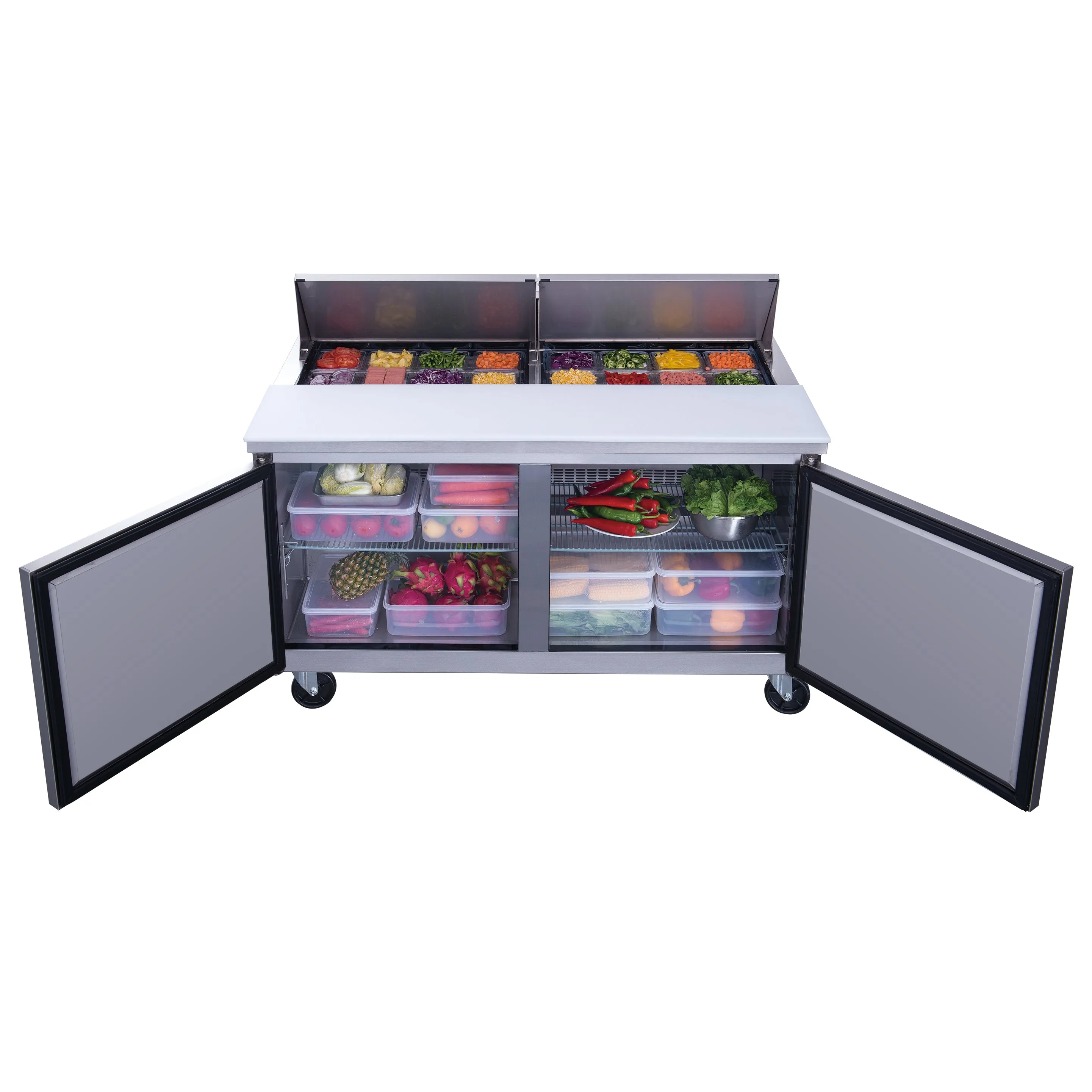 Chef AAA - TSP60 Commercial 60 16 Pan Salad Sandwich Food Prep Table Refrigerator