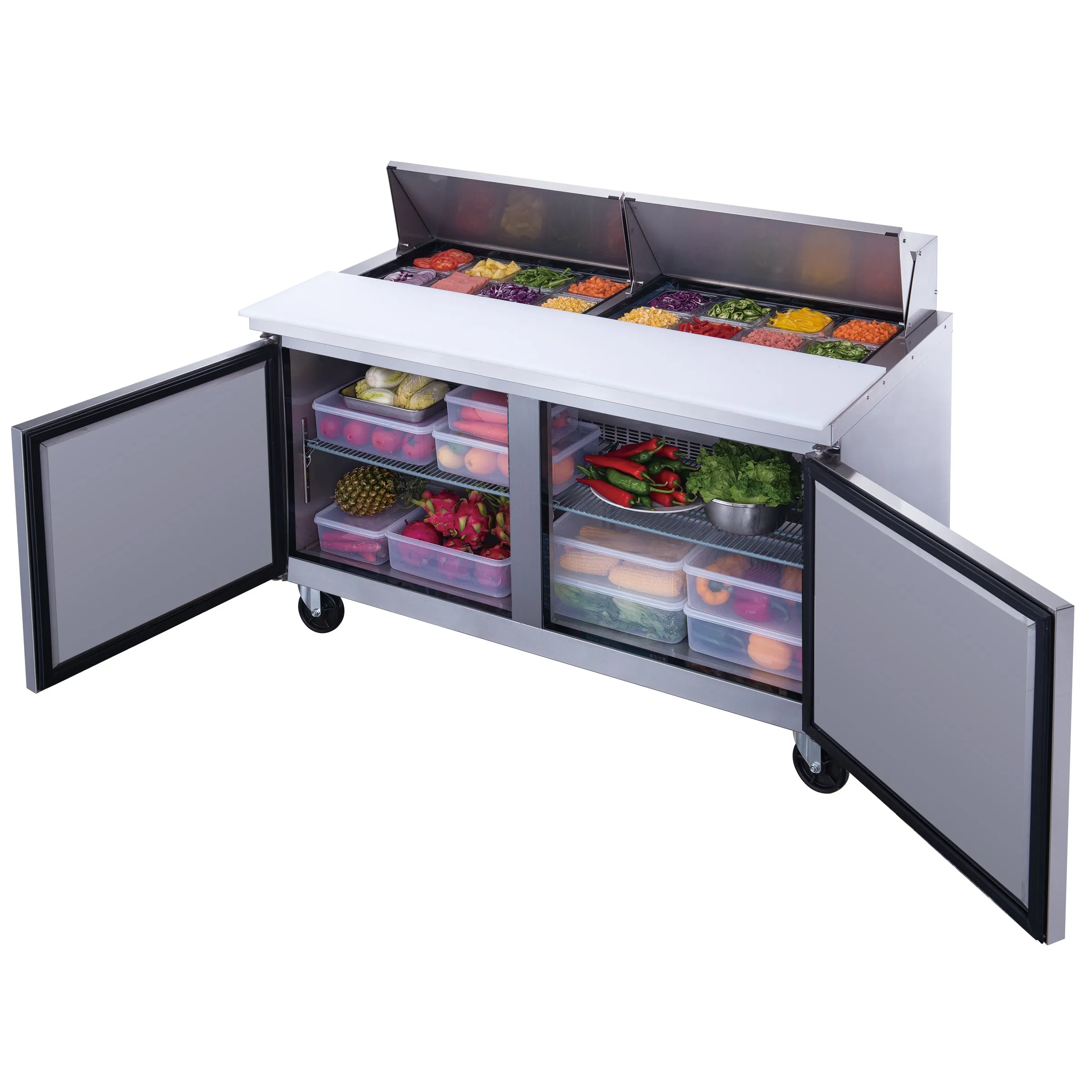 Chef AAA - TSP60 Commercial 60 16 Pan Salad Sandwich Food Prep Table Refrigerator