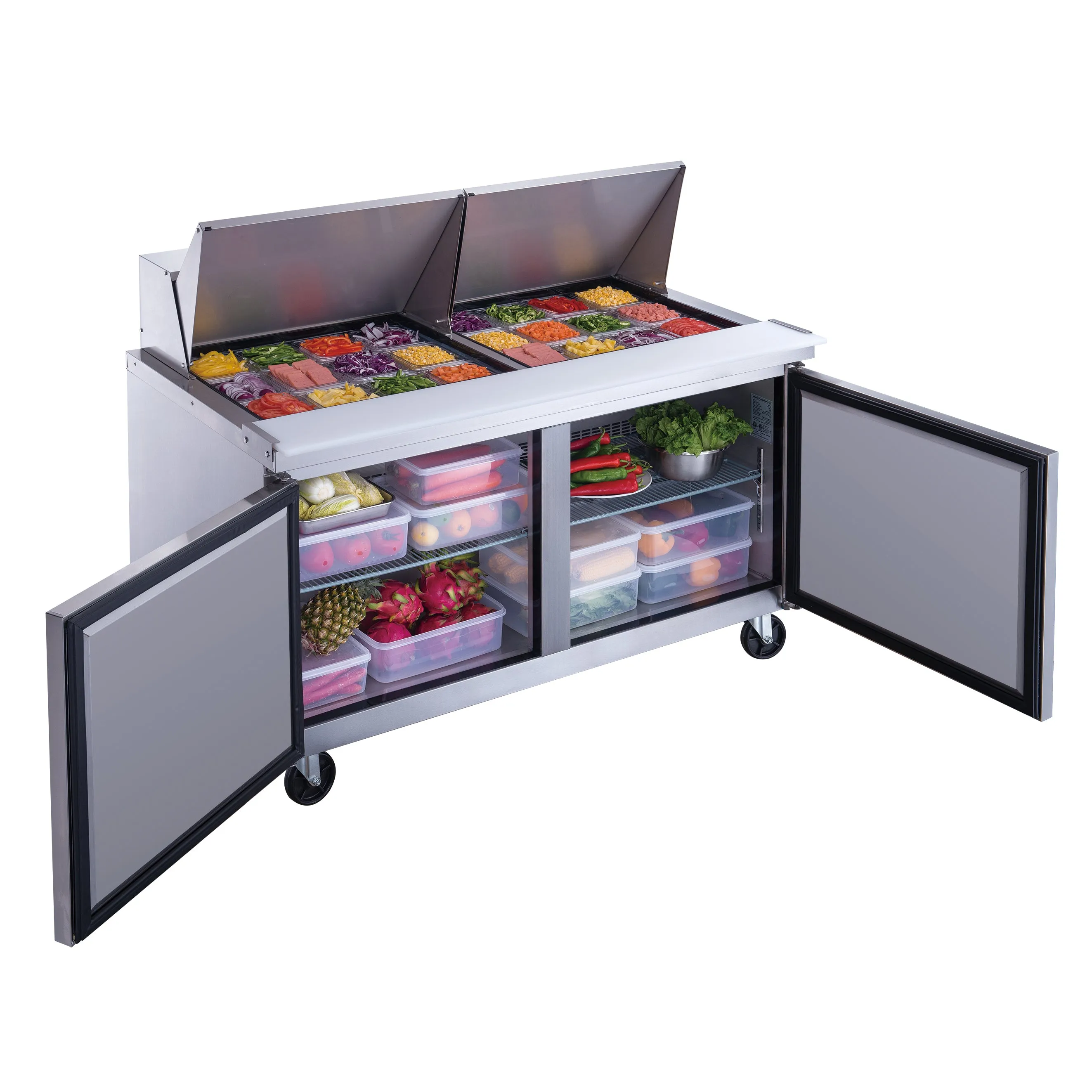 Chef AAA - TSP60M Commercial 60 24 Pan Salad Sandwich Food Prep Table Refrigerator Mega Top