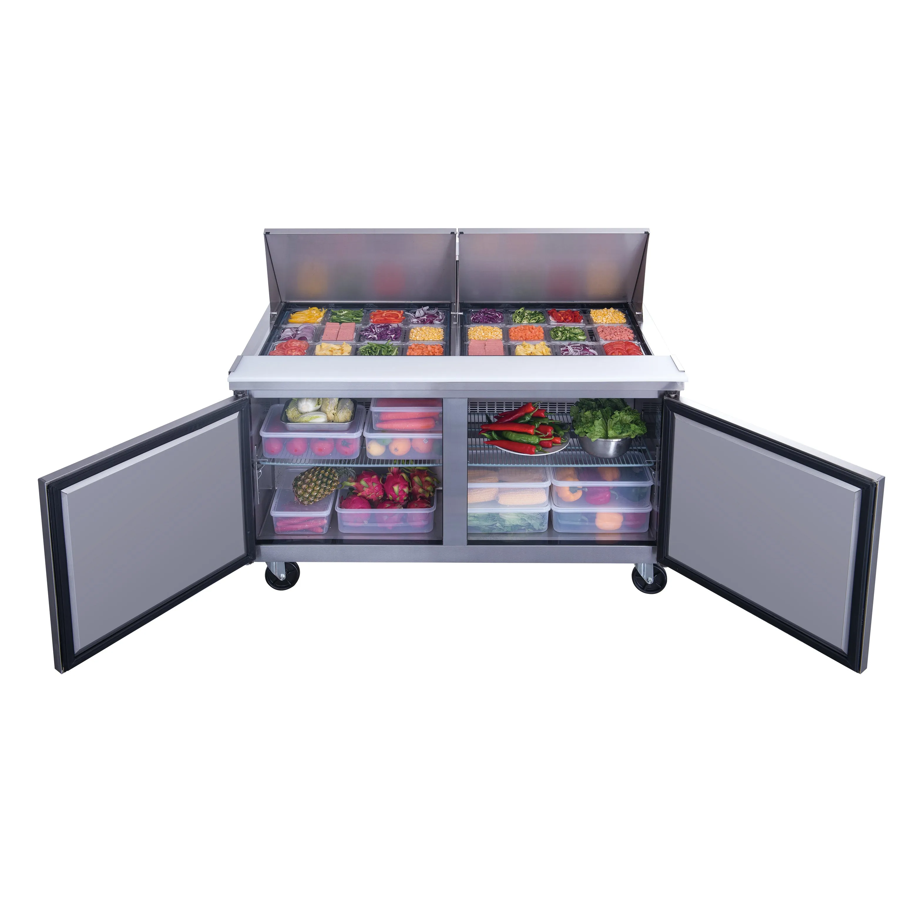 Chef AAA - TSP60M Commercial 60 24 Pan Salad Sandwich Food Prep Table Refrigerator Mega Top