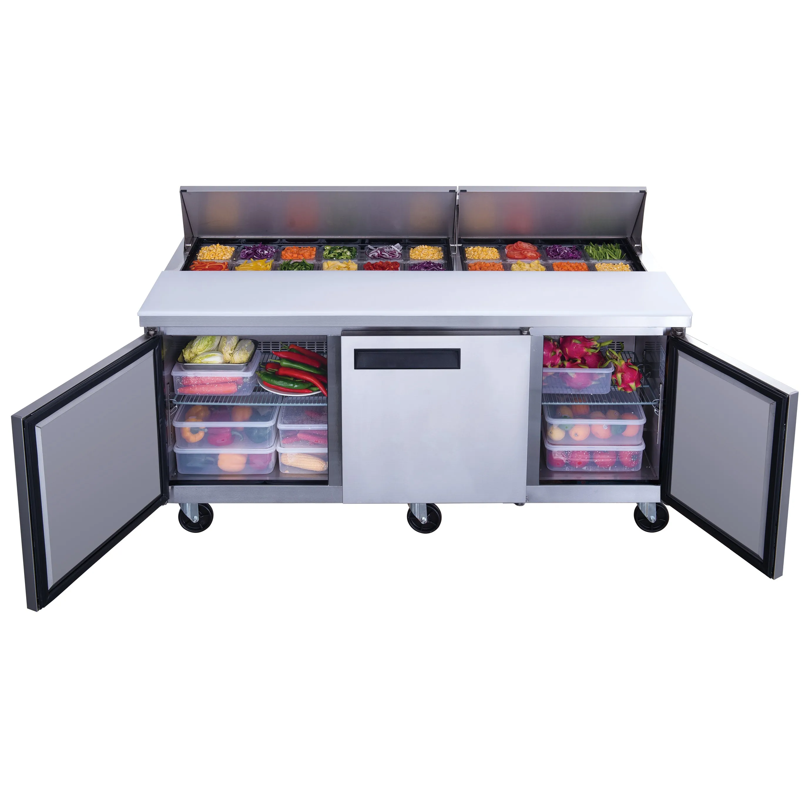 Chef AAA - TSP72 Commercial 72 18 Pan Salad Sandwich Food Prep Table Refrigerator