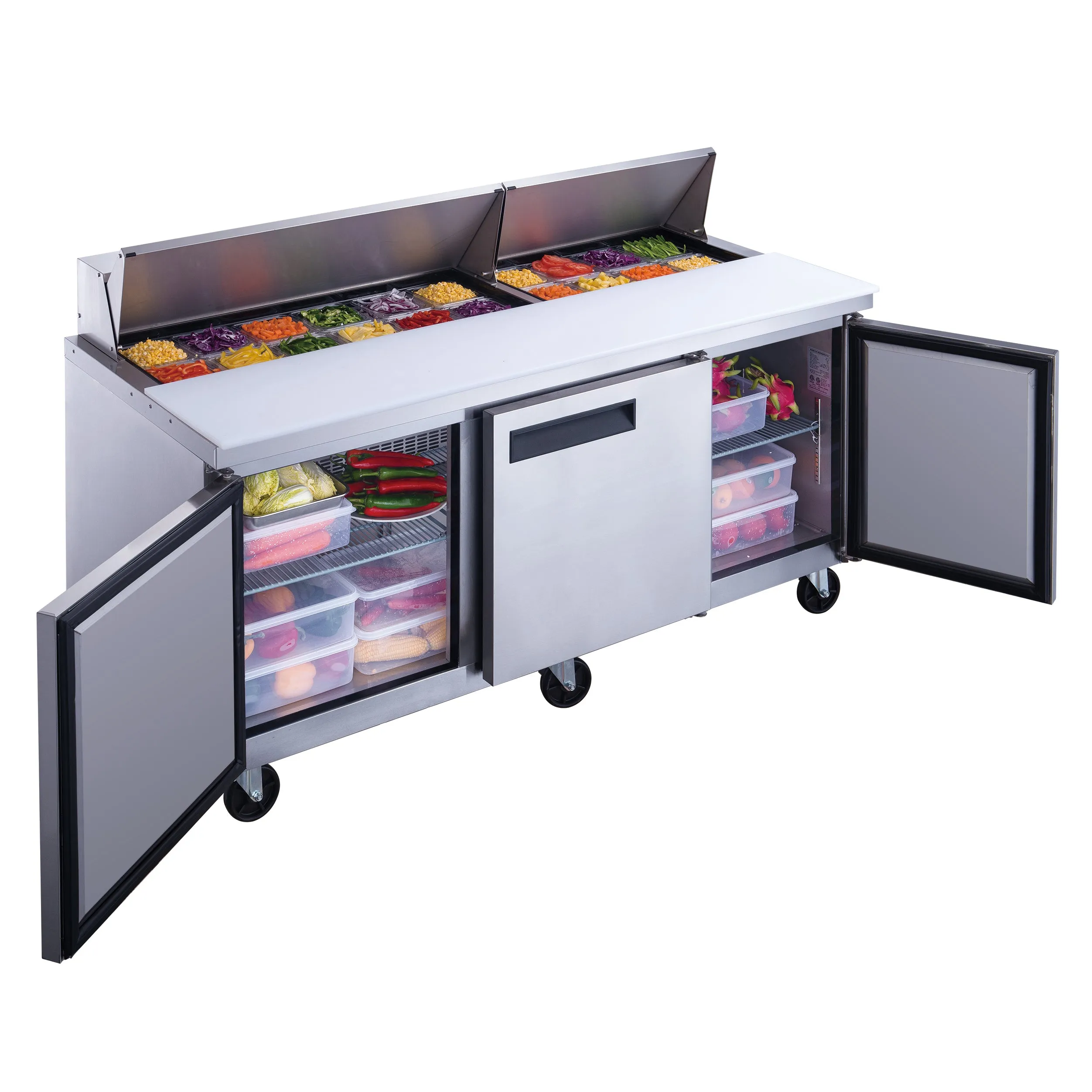 Chef AAA - TSP72 Commercial 72 18 Pan Salad Sandwich Food Prep Table Refrigerator