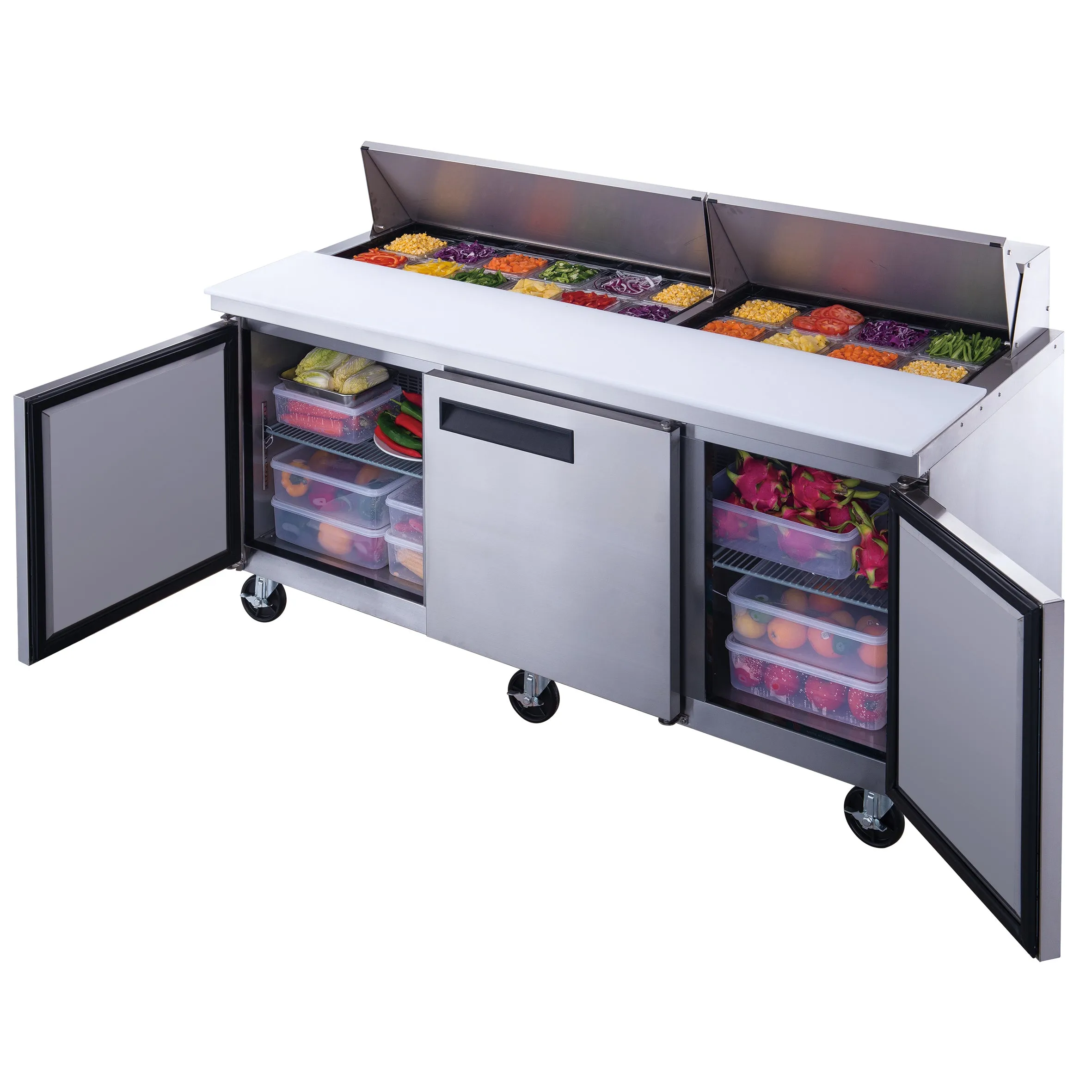 Chef AAA - TSP72 Commercial 72 18 Pan Salad Sandwich Food Prep Table Refrigerator