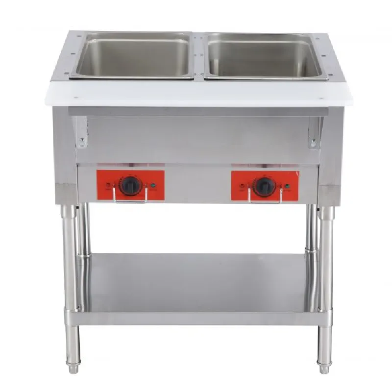 Chef AAA - W-CN-0002 Commercial 30 Electric Steam Table with Cutting Board and Under-Shelf F