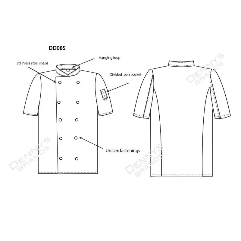 Denny Le Chef Black Short Sleeve Jacket DD08Cs
