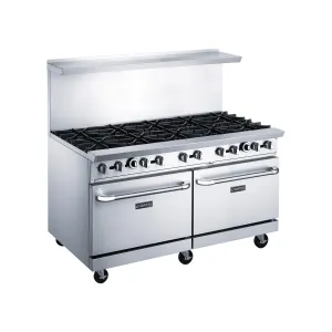 Dukers - DCR60-10B. Commercial 60 Oven Range Ten Open Burner Natural Gas