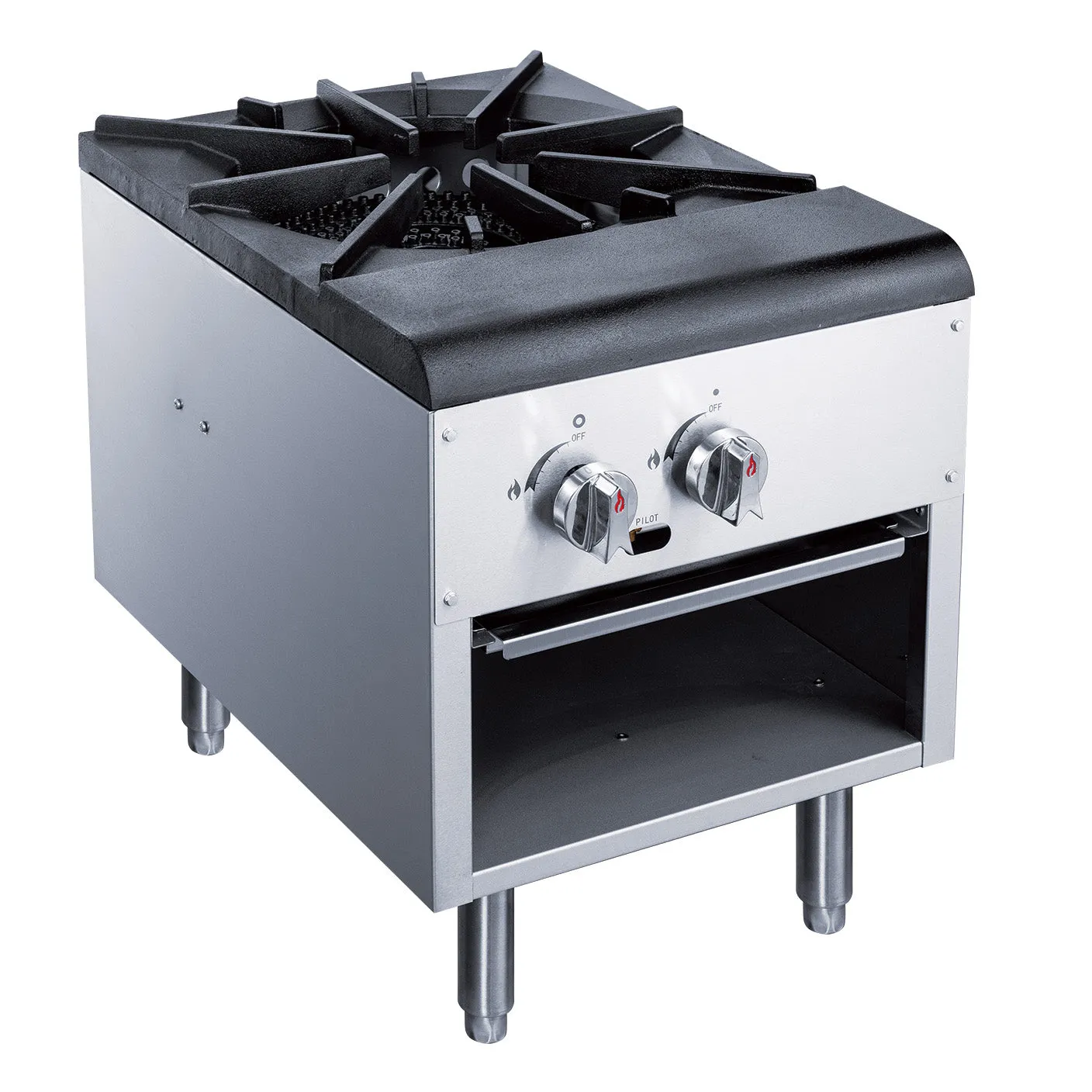 Dukers - DCSPA1. Commercial 18 Countertop Stock Pot Range 1 Buner 80000 BTU/H Natural Gas/Liquid Propane
