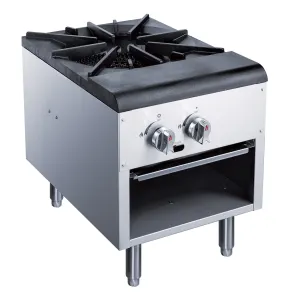 Dukers - DCSPA1. Commercial 18 Countertop Stock Pot Range 1 Buner 80000 BTU/H Natural Gas/Liquid Propane