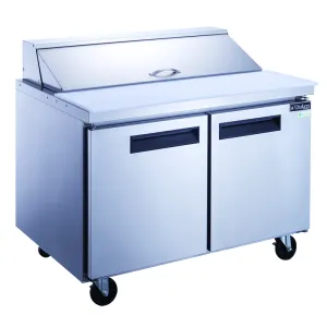 Dukers - DSP48-12-S2. Commercial 48 12 Pan Salad. Sandwich Food Prep Table Refrigerator 11.47 cu. ft.
