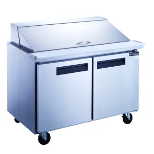 Dukers - DSP48-18M-S2. Commercial 48 18 Pan Salad. Sandwich Food Prep Table Refrigerator Mega Top 11.47 cu. ft.