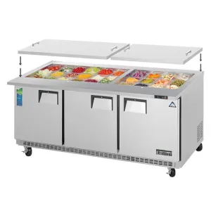 Everest - EOTP3. Commercial 71 30 Pan Salad Sandwich Food Prep Table Refrigerator Open Top Mega Top