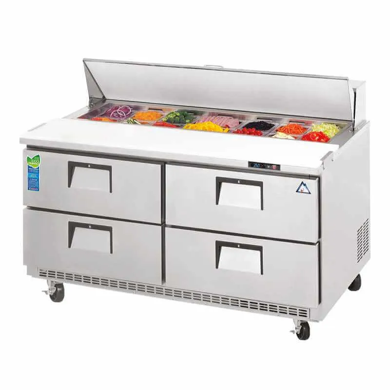 Everest - EPBNR2-D4. Commercial 47 8 Pan Salad Sandwich Food Prep Table Refrigerator