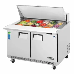 Everest - EPBR2. Commercial 47 18 Pan Salad Sandwich Food Prep Table Refrigerator Mega Top
