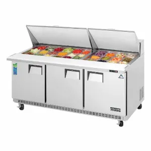 Everest - EPBR3. Commercial 71 30 Pan Salad Sandwich Food Prep Table Refrigerator 3 Section Mega Top