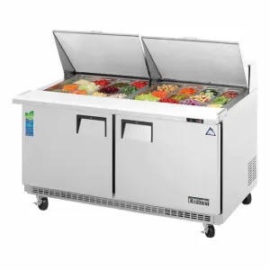 Everest - EPBWR2. Commercial 59 24 Pan Salad Sandwich Food Prep Table Refrigerator Two Section Mega Top