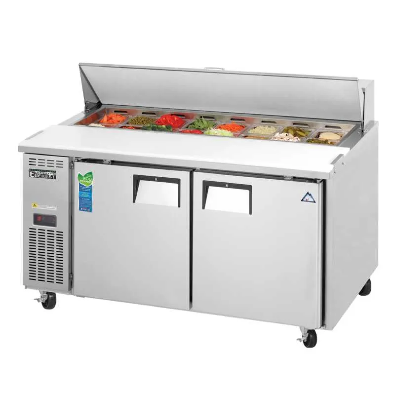 Everest - EPWR2. Commercial 59 16 Pan Salad Sandwich Food Prep Table Refrigerator Two Section