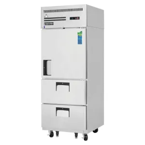 Everest - ESR1D2 Commercial 29 Solid Door Reach-In 1 door 2 Drawers Refrigerator 23 cu.ft.