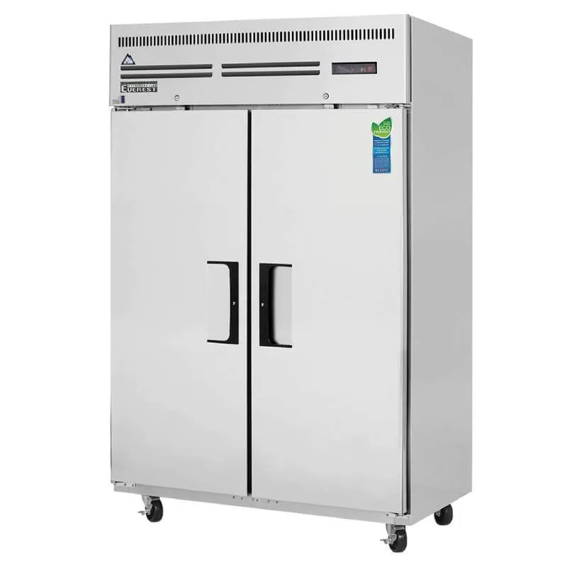 Everest - ESR2 Commercial 49 Two Solid Door Reach-In Refrigerator