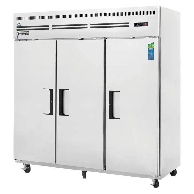Everest - ESR3. Commercial 74 Three Solid Door Reach-In Refrigerator 71 cu.ft.
