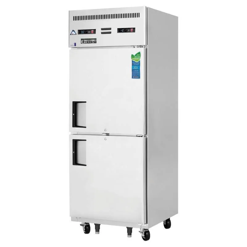 Everest - ESRFH2. Commercial 29 Two Solid Door Reach-In Refrigerator Freezer F 11 cu.ft. / R 11 cu.ft.