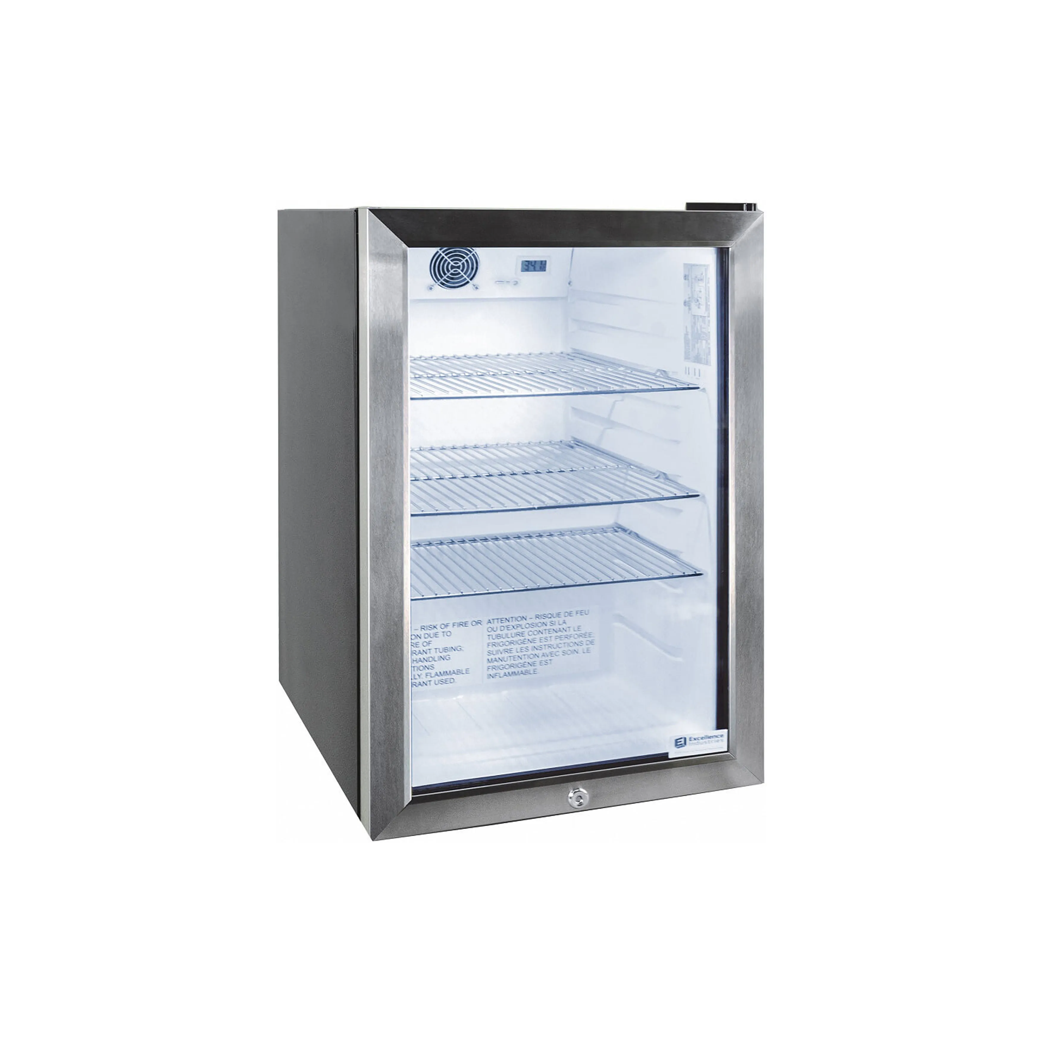 Excellence Industries - EMM-3HC. 17 Commercial 1 Swing Glass Door Countertop Refrigerated Merchandiser 2.5 cu.ft.