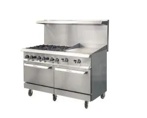 IKON - IR-6B-24MG-60. 60 Gas Range With 24 Griddle& 6 Burners 306.000 BTU Manual Control