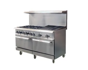 IKON - IR-6B-24RB-60. 60 Gas Range With 24 Radiant Broiler & 6 Burners 316.000 BTU
