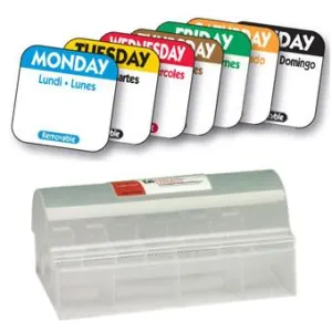 Kit- Dispenser Sq Label Mon-Sun(7) Remov