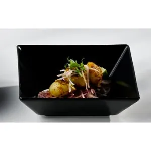 Luna Black Stoneware Square Bowl