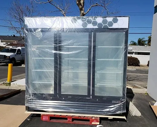 Migali - C-72RM-HC. Commercial 83 3 Glass Door Merchandiser Refrigerator 72 cu. ft.