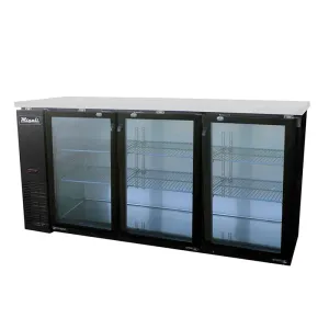 Migali - C-BB72G-HC. Commercial 72 3 Door Back Bar Refrigerator 19.6 cu.ft.