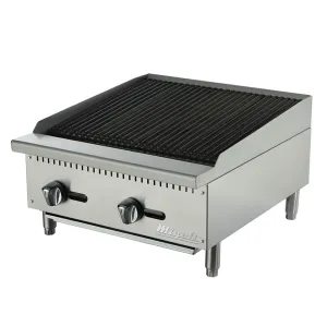 Migali - C-CR24. Commercial 24 Wide Char-Rock Broiler BTU70000