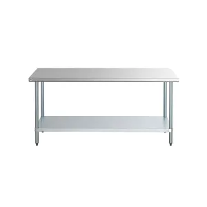 Omcan - 17582. Commercial 72 x 24 Stainless Steel Kitchen Work Table 1200lbs Medium Duty