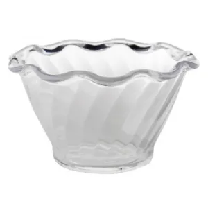 Polycarbonate Swirl Sundae Dish. Plastic Bowl