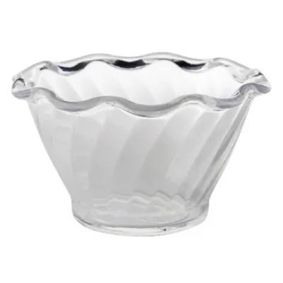 Polycarbonate Swirl Sundae Dish. Plastic Bowl