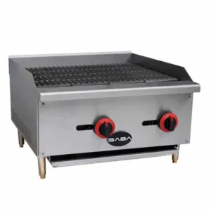 Saba - CB-24. Commercial 24 Radiant Charbroiler 2 Burners Cooktop Natural Gas/Liquid Propane