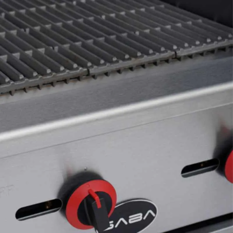 Saba - CB-36. Commercial 36 Radiant Charbroiler 3 Burner Cooktop Natural Gas/Liquid Propane