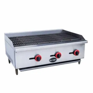 Saba - CB-36. Commercial 36 Radiant Charbroiler 3 Burner Cooktop Natural Gas/Liquid Propane
