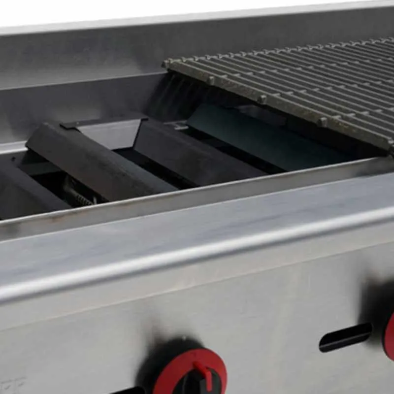 Saba - CB-48. Commercial 48 Radiant Charbroiler 4 Burners Cooktop Natural Gas/Liquid Propane