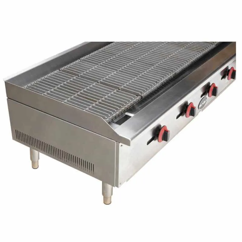 Saba - CB-60. Commercial 60 Radiant Charbroiler 5 Burners Cooktop Natural Gas/Liquid Propane