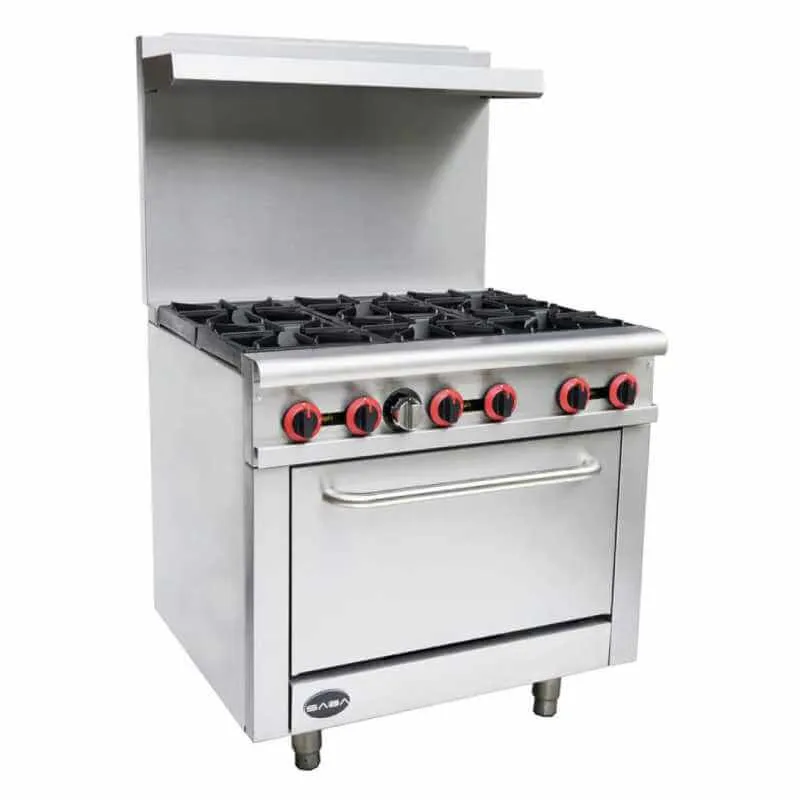 Saba - GR-36. Commercial 36 Oven Range 6 Burners Natural Gas