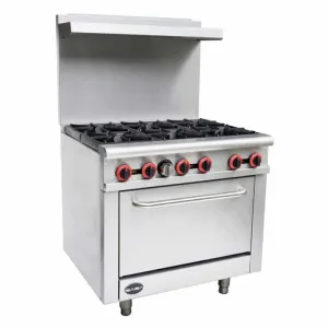 Saba - GR-36. Commercial 36 Oven Range 6 Burners Natural Gas