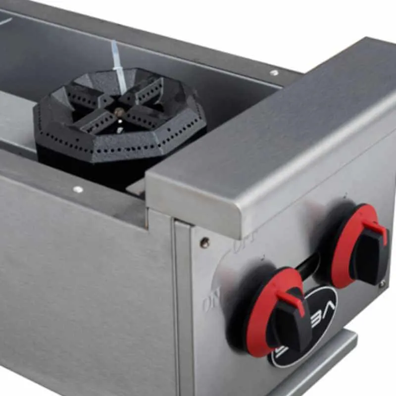 Saba - HP-2 Commercial 12 Hotplate 2 Burners Cooktop Natural Gas/Liquid Propane
